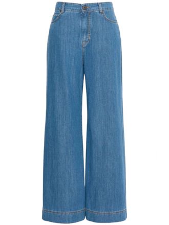 Weekend Wide-Leg Denim Jeans with High Waist and Five-Pocket Design