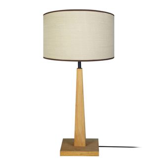 Tosel Lamp&aacute;ra de pie boismadera Alt.54cm natural Pantalla: blanco o