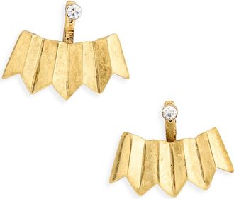 Karine Sultan Crystal Crown Ear Jackets in Gold at Nordstrom Rack