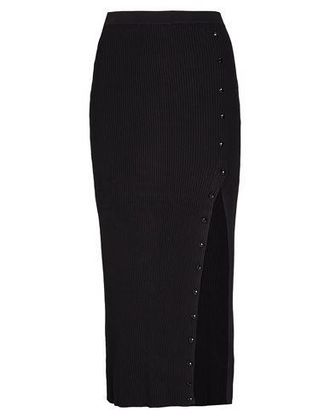 8 by YOOX VISCOSE BLEND RIBBED KNIT MIDI SKIRT