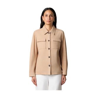 Brooks Brothers Suede Leren Shirtjas - Dames - Leren en Su&egrave;de Jassen - Beige - XS - Leer - Jassen