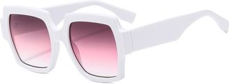 Generic Square Mens Outdoor Sunglasses Womens Sports Vacation Sun Glasses(White)