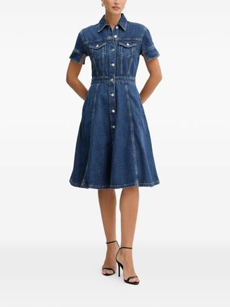 Karl Lagerfeld buttoned denim mini dress - Blue
