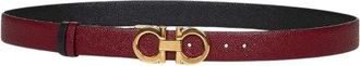 Ferragamo Omkeerbare en verstelbare Gancini-riem - Dames - Accessoires - Rood - Maat: 90 CM Leer