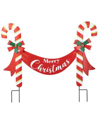 Glitzhome Candy Cane Yard Stake