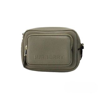 Burberry Burberry Small Branded Dark Fern Green Grainy Leather Camera Crossbody Womens Bag