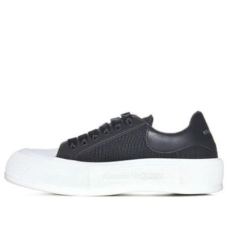 Alexander McQueen Deck Lace Up Plimsoll Sneakers Core Black White 711098W4UB31000