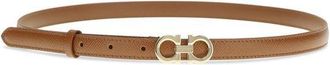 Ferragamo Womens Beige Calf Leather Bos Taurus Thin Belt