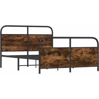 vidaXL Vidaxl - Bed Frame Without Mattress 120x200 cm Smoked Oak Engineered Wood