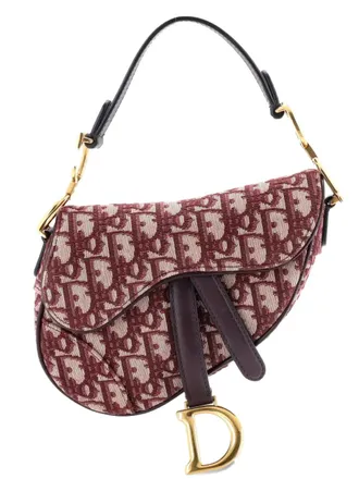 Dior Saddle Handbag Oblique Canvas Mini shoulder bag - women - Canvas - One Size - Red