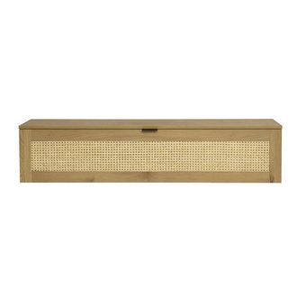 Miliboo Almacenamiento De Pared Acabado En Madera Clara Y Tejido De Rat&aacute;n 1 Puerta L135 Cm Manille