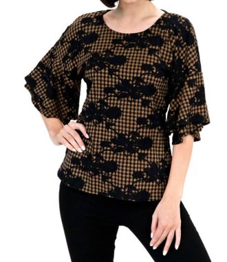 Eva Franco Laszlo Top In Coco Plaid