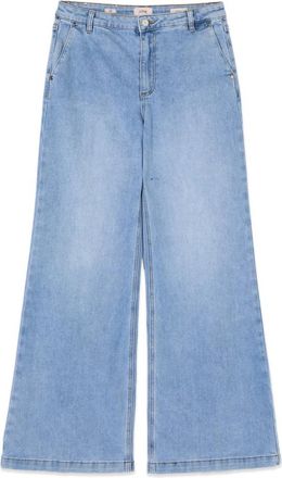 Oltre Wide-leg jeans - Dames - Loose Fit Jeans - Blauw - XS - Katoen - Jeans