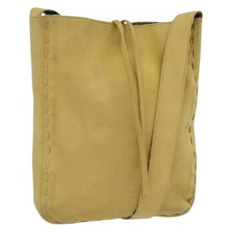 Burberry Pre-owned Cross Body Bags, female, Beige, Size: ONE SIZE Pre-owned Suede Shoulder Bag