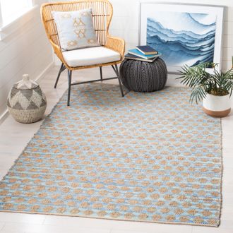 Safavieh Cape Cod Hand Made Area Rug, Blue / Natural Contemporary Style Non-Shedding
