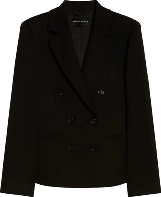 Pennyblack Slim Double-Breasted Blazer - Dames - Blazers - Zwart - M - Denim - Jassen