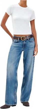 Rag & Bone Saige Low Rise Full Relaxed Straight Jeans In Echo