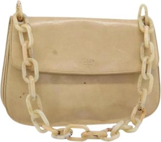 Prada Pre-owned Vintage Schoudertas - Dames - Vintage Schoudertas - Beige - ONE Size - Leer - Vintage
