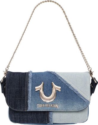 True Religion Frayed Denim Horseshoe Shoulder Bag in Denim/Blue at Nordstrom Rack