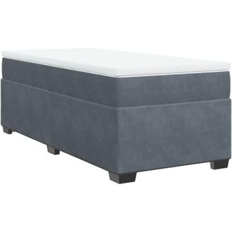 vidaXL Cama Box Spring Con Colch&oacute;n Terciopelo Gris Oscuro 100x200 Cm Vidaxl