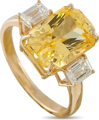 Luxury Bazaar 18K Yellow Gold 0.67ct Diamond and Sapphire Ring MF03-061826