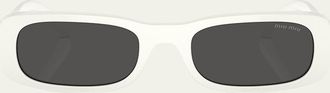 Miu Miu Logo Acetate Rectangular Sunglasses
