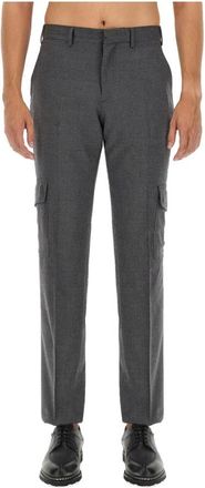 Lardini Wollen Cargo Broek - Heren - Straight fit broeken - Grijs - XL - Wol - Broeken