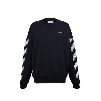 Off-white Felpa Pixel Diag bianco sporco