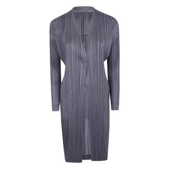 Issey Miyake Pleats Jacket - Dames - Mantels - Grijs - Maat: L Poliester