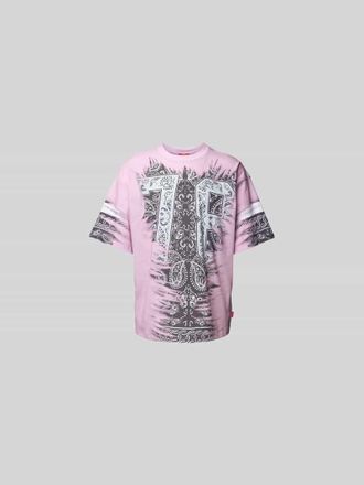 Diesel T-Shirt mit geripptem Rundhalsausschnitt in Weiss, Gr&ouml;&szlig;e XXL