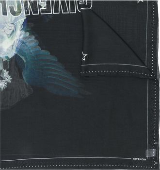 Givenchy logo embroidered scarf - unisex - Modal/Silk - One Size - Blue