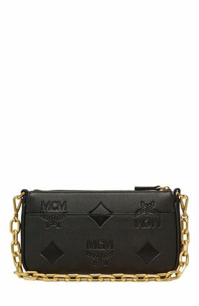 MCM Aren Chain Crossbody in Maxi Monogram Leather in Black at Nordstrom