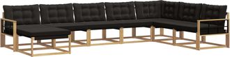 vidaXL Conjunto De Sof&aacute;s De Exterior 8 Uds. Blanco Y Negro Vidaxl