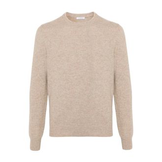 Malo Uma361 Gebreide trui met ronde hals - Heren - Truien - Bruin - Maat: 2XL Kasjmier