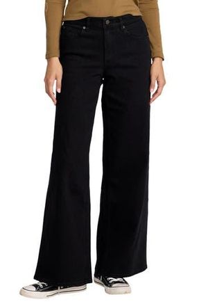 Volcom Stoned Low Rise Wide Leg Jeans in Black Out at Nordstrom Rack, Size 30