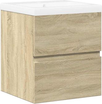 vidaXL 2 Piece Bathroom Furniture Set Sonoma Oak Engineered Wood vidaXL