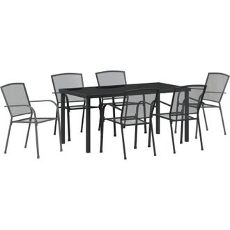 vidaXL Conjunto De Comedor De Jard&iacute;n 7 Pcs Antracita Acero Vidaxl