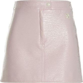 Courr&egrave;ges Pink Vinyl Skirt
