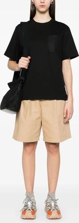 Moncler Womens T-shirt With Pocket - Black Cotton - Size Small