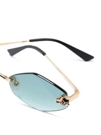 Cartier CT0433S Smooth Golden Finish Metal Sunglasses - Gold