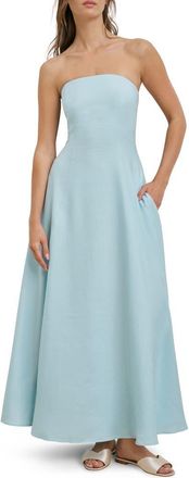 Favorite Daughter The Favorite Strapless Maxi Dress in Aqua at Nordstrom, Size 16