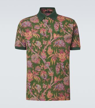 Etro Floral cotton piqu&eacute; polo shirt