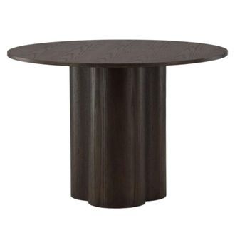 Meubles et Design Mesa de comedor redonda de madera para 4 personas - Madera oscura