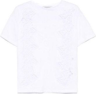 Ermanno Cotton T-Shirt With Lace Detailing