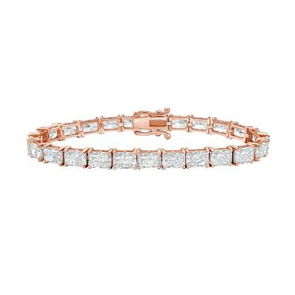 Diana M. Jewels 14kt Rose Gold 56.00cts Lab Grown East-West Radiant Diamond Tennis Bracelet