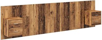 vidaXL Cabecero Con Mueble Con Caj&oacute;n 3 Pcs Madera Envejecida Vidaxl