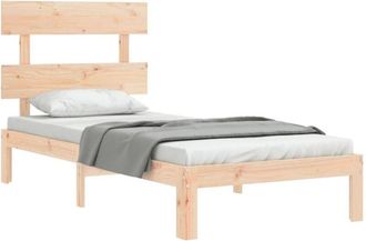 vidaXL Estructura De Cama Individual Con Cabecero Madera Maciza Vidaxl