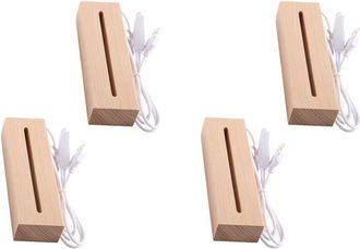 OEM Base De Luz Rectangular De Madera, Base De Exhibici&oacute;n Led De Madera, Soporte De L&aacute;mpara De Pedestal Para Acr&iacute;lico, Cristal, Luz Nocturna