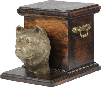 OEM Akita, Akita Inu: Una Urna Para Cenizas De Perro Con Una Estatuilla, Una Elegante Urna Para Un Perro, Una Urna &Uacute;nica Con Un Busto De Perro De Art-dog