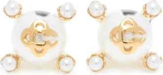 Casablanca Earrings Metallic Lotus Pearls Stds